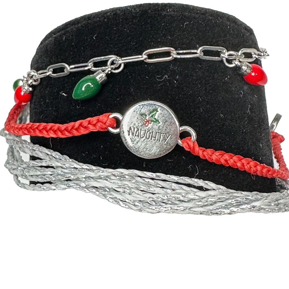 Pura Vida Naughty or Nice Holiday Bracelet Set Christmas NEW